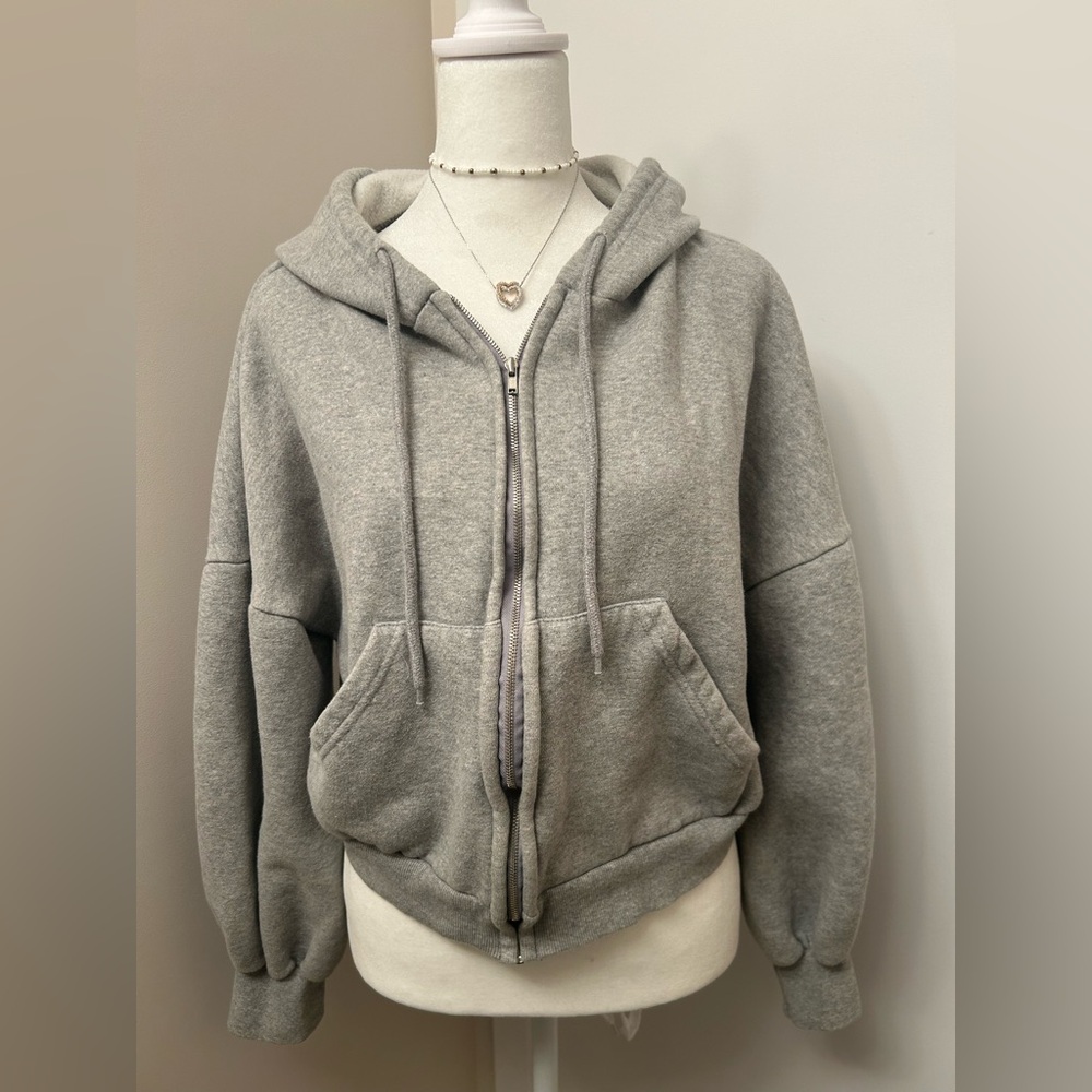 🌹5 for $50🌹Gray Zip-Up Oversized Hoodie